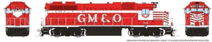 CVR Picture for GP38 GM&O Red/White Stripe #705