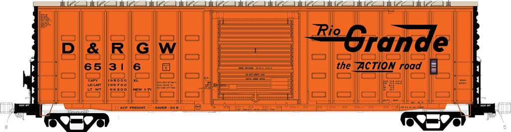 CVR Picture for ACF 50'Waffle PLT C DRGW #65301