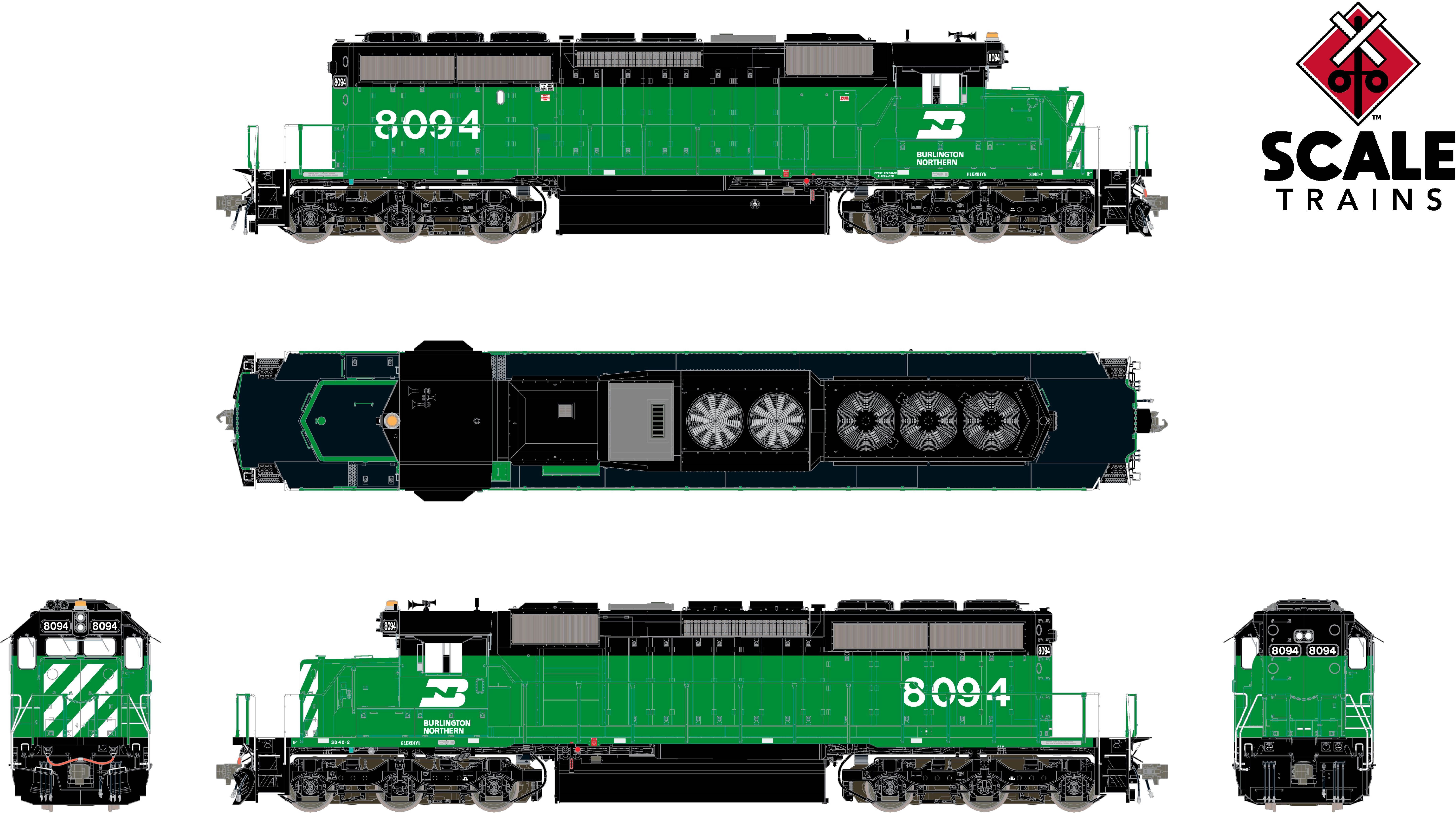 CVR Picture for RC SD40-2 BN/Late #8094 w/DS