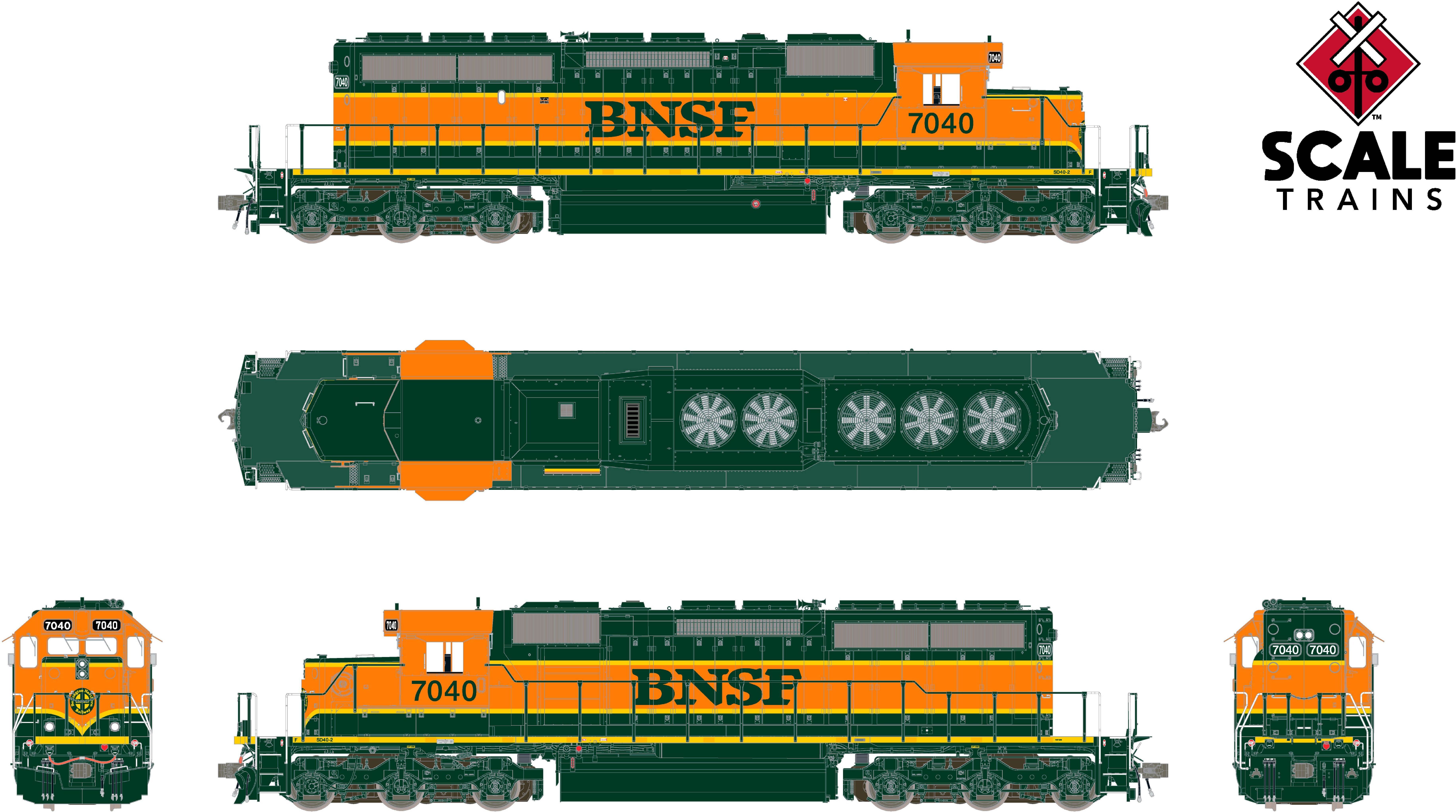 CVR Picture for RC SD40-2 BNSF w/DL Grn #7040 w/DS