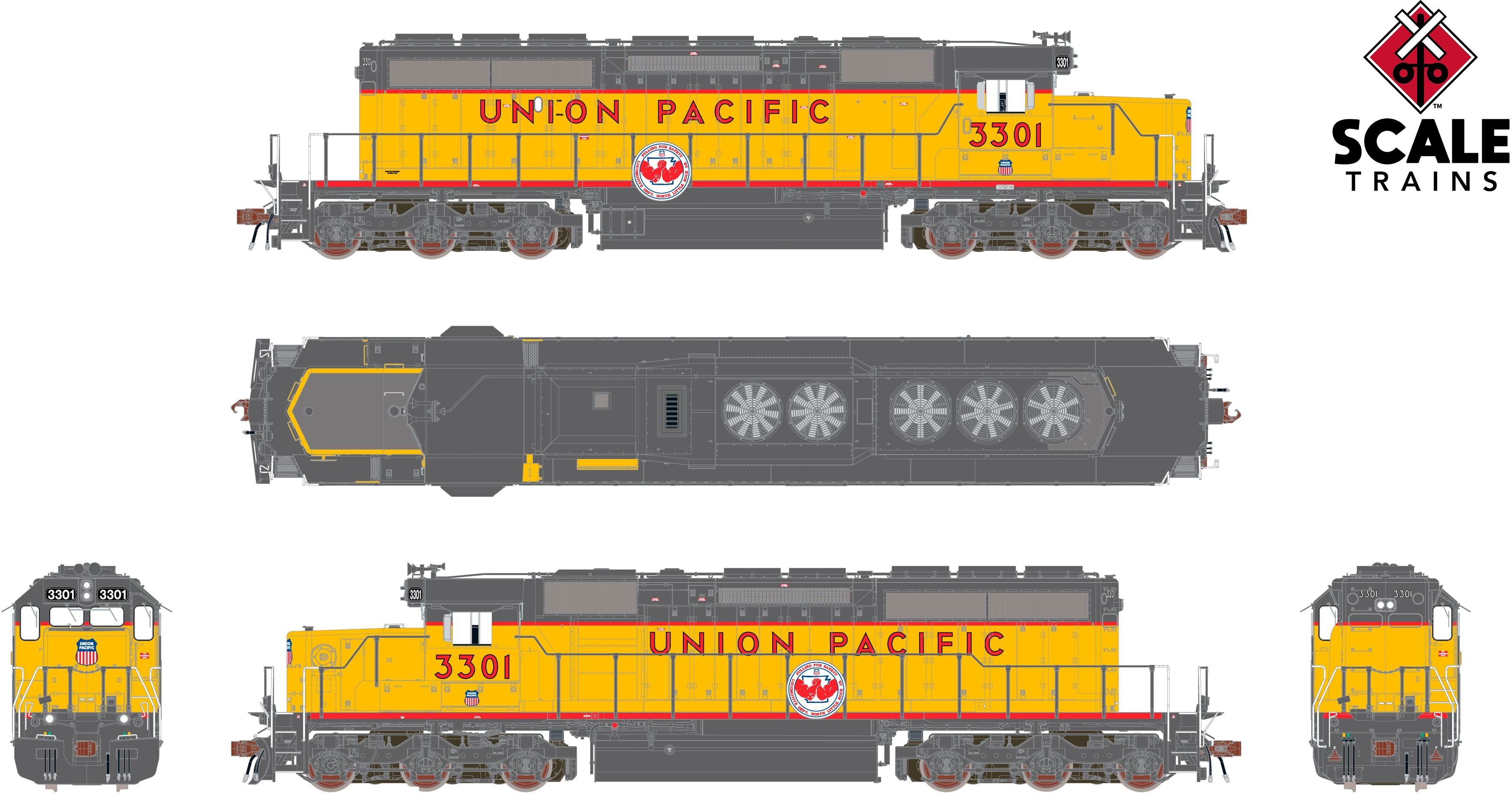 CVR Picture for RC SD40-2 UP/Safety w/DL #3301 w/DS