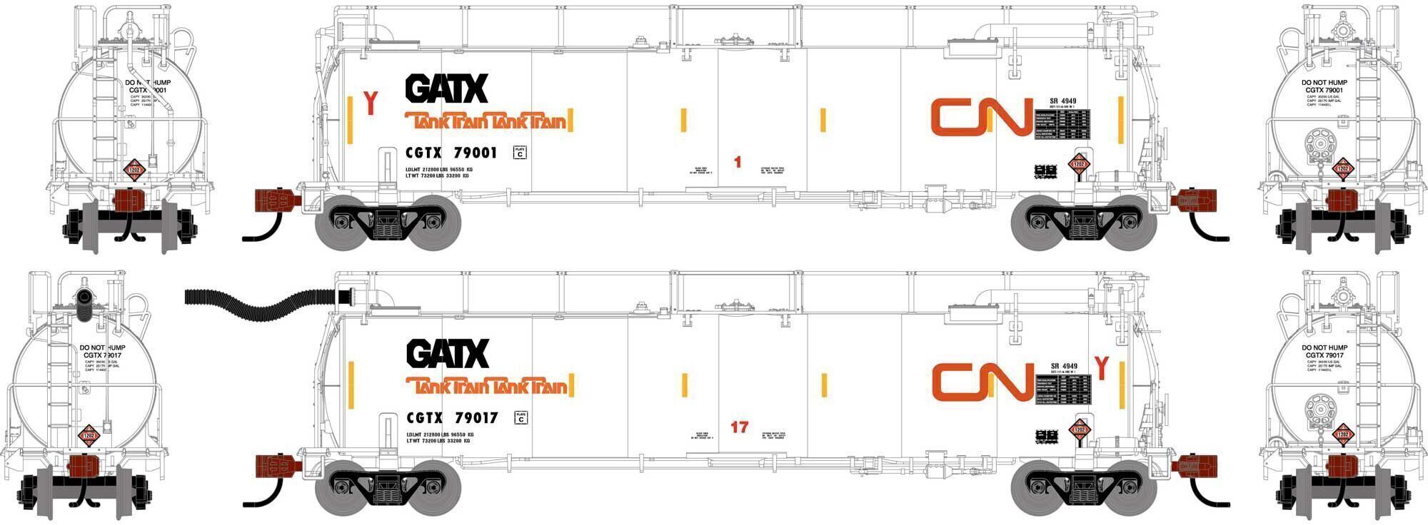 CVR Picture for 23k Tank Train AB CGTX #79001/79017